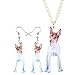 YYYSHOPP Ohrring Acryldekoration Set Fuchs Spielzeug Terrier Hund Ohrringe Halskette Kragen Niedlichen Tier Schmuck Frauen Mädchen Geschenk Zubehör (Color : Multicolor)