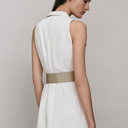 Leather Women's Wide Elastic Waist Belt with Alloy Hook Buckle - Stretchy Cinch Belt for Dress Shirts & Overcoat3