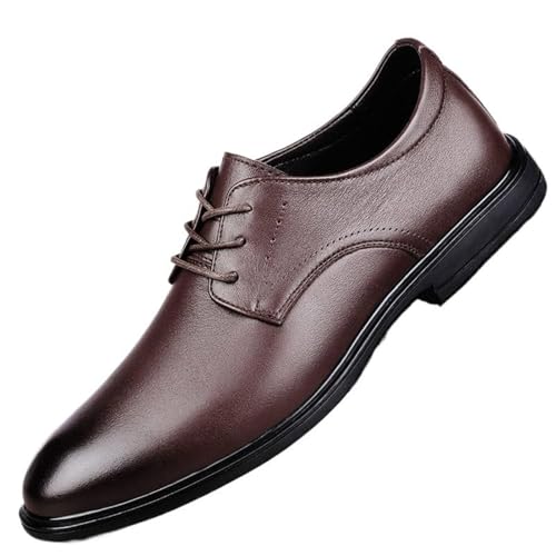 Men’s Modern Fashion Oxfords Shoes for Men, Pointed Toe Lace-up Mens Black Pu Leather Formal Oxfords Dress Shoes