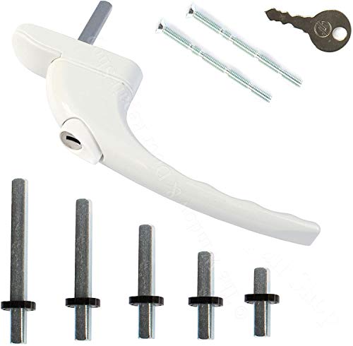 White - UPVC Universal Inline Espag Lockable Window Handle Smart Spindle