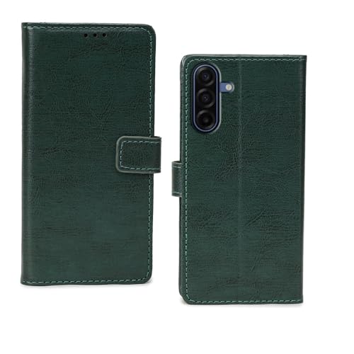 Image of amazon basics Samsung Galaxy A17 5G Flip Cover | Card Pockets Wallet & Stand | Flip Cover for Samsung Galaxy A17 5G (Green)