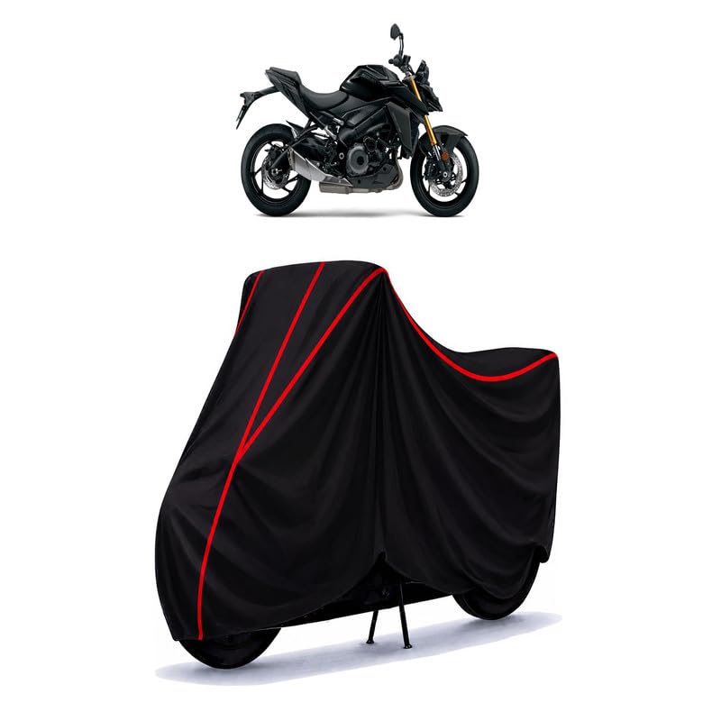 Image of Suzuki GSX S 1000 Water Resistant Bike Cover for All Motorcycles & Rain | Heavy Duty Taffeta Fabric | UV Protection, Dustproof, Scratchproof | All Weather Two Wheeler Body Cover with Elastic Bottom