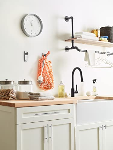 Image of Amerock Unison Single Prong Satin Nickel /Polished Chrome Wall-Mounted Hook