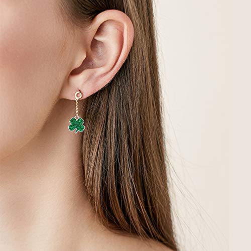 St. Patrick's Day Four Leaf Clover Charm Pendant Lucky Shamrock Assorted Enamel Women Green Sequin Dangle Pendants For Earring Necklace Anklet Bracelet Crafting Diy Jewelry Making Accessories 30 Pack #TOP1