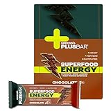 Greens+ Plusbar Energy Chocolate | Organic | Vegan | Non-GMO | Soy, Dairy & Gluten Free Bars Made with Organic Dates, Dark Chocolate, Almonds & Superfoods |EcoCert Certified| 70% Cacao, Box of 12 Bars