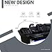 Power Recliner Sofa Sectional Sofa with LED Light for Living Room, Air Leather Reclining Corner Sectional Sofa Set, Cup Holder, Storage Console for Home Theater Seating (Black, Sectional)