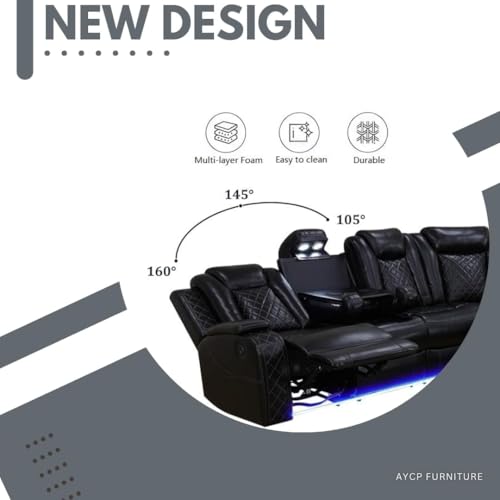 Air Leather Reclining Corner Sectional