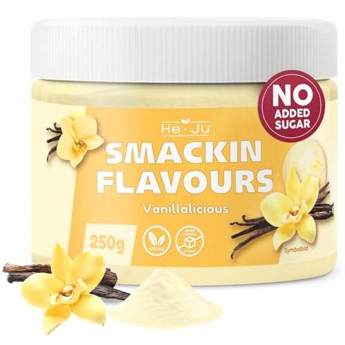 He-Ju Flavour Pulver Vanille 250g, vegan, Geschmackspulver zum Süßen fast ohne Kalorien mit Vanille Geschmack