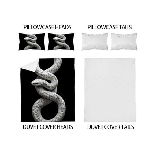 Housse de couette serpent microfibre 3D pour changer de style de lit double
