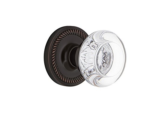 Nostalgic Warehouse Rope Rosette with Round Clear Crystal Glass Knob, Mortise - 2.25", Timeless Bronze Nostalgic Warehouse Rope Rosette with Round Clear Crystal Glass Knob, Mortise - 2.25", Timeless Bronze
