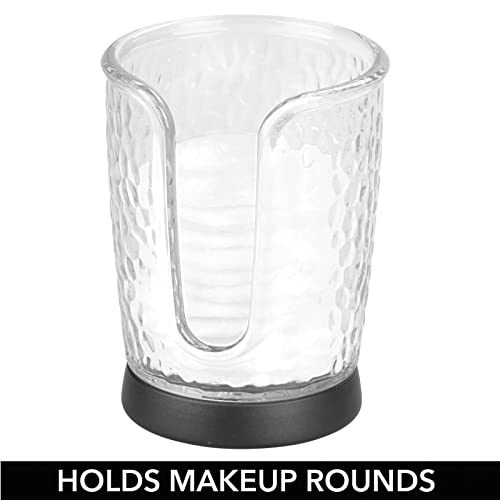 Mdesign Plastic/Steel Compact Small Disposable Paper Cup Dispenser Storage Holder For Rinsing Cups On Bathroom Vanity Countertops - Rain Collection - Clear/Black #TOP6