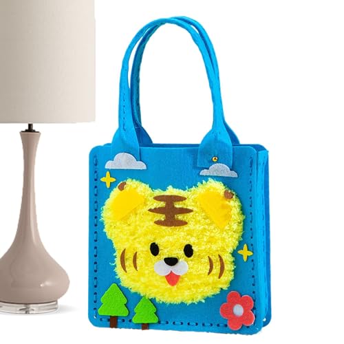 Generisch Linda bolsa de transporte,Bolsa de compras hecha a mano - Bolsa no tejida con kit de manualidades para viajes preescolares guardería