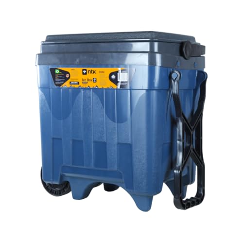 NTK, Caixa Térmica Ice Box Cooler de 34 Litros Com Rodas Capacidade de 46 Latas
