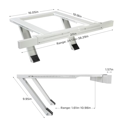 Ivation Air Conditioner Support Bracket, No Tools or Drilling Required - Easy to Install Window AC Mount - Heavy Duty Steel, Holds Up to 200lbs - Fits Single Or Double Hung Windows 19.25H by 17.25L by Ivation - Image 2