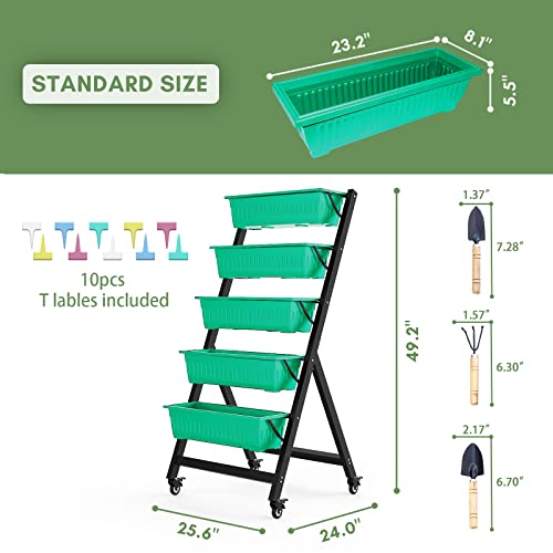 Torevsior 5 Tiers Vertical Garden Bed, Vertical Garden Planter Indoor And Outdoor, Vertical Elevated Garden Bed Perfect For Vegetables Flowers Herbs #TOP1