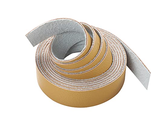 Cdy Lychee Pattern Leather Strap 90 Inches Long 1 Inch Wide, Leather Strips Very Suitable For Diy Craft Projects, Pet Collars, Traction Ropes,Belts, Keychains, Leather Watch Straps (Light Yellow) #TOP2