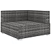 Mengtu Rattan-Ecksofa Grau + Dunkelgrau, 70 x 70 x 52,5 cm, für Außenbereich - PE-Rattan & Stahl Terrassensofas, Gartenmöbel 46799