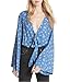 Intimately Free People Womens Forties Feels Floral Print Bodysuit Blue S