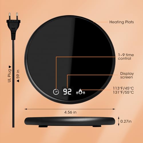 Miniatura 2 de Calentador De Tazas Usb, 2 Ajustes Temperatura, Apagado Automático, Temporizador De 8 Horas, Placa Calentadora De Velas Para Bebidas, Café, Té, Leche, Cera Para Velas