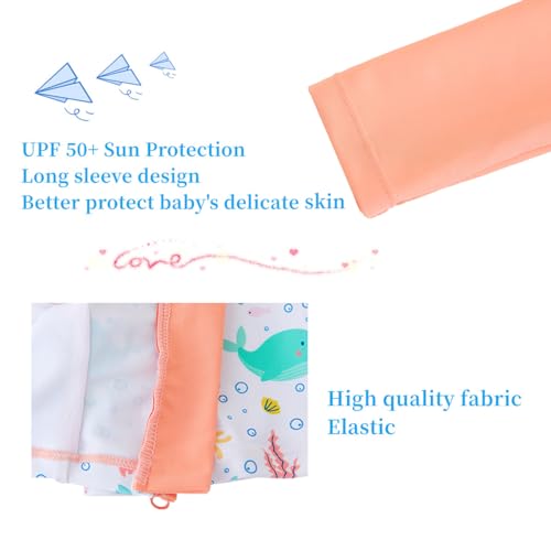 Image of UMELOK Baby Girl One Piece Swimsuit Infant Rash Guard Bathing Suit