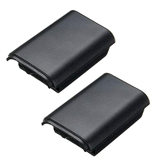 GAMENOPHOBIA® 2 Pack Xbox 360 Wireless Controller Replacement Battery Pack Cover Shell (Black)