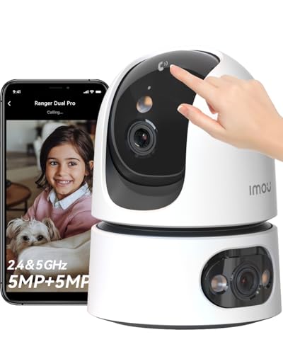 Imou 10MP Dual Lens Indoor Camera, 2.4/5GHz WiFi6 Dual Band Security Camera with AI Detection/Smart Tracking/Full-Color Night Vision/Works w/Alexa, Ranger Dual Pro 5MP+5MP Home Surveillance Camera