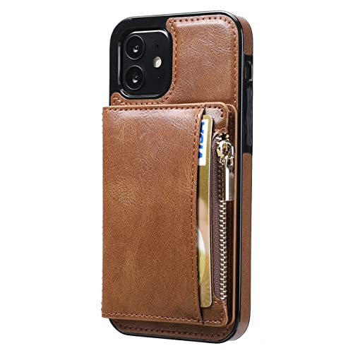 Étui portefeuille à rabat en cuir auburn pour iPhone 7 et 8