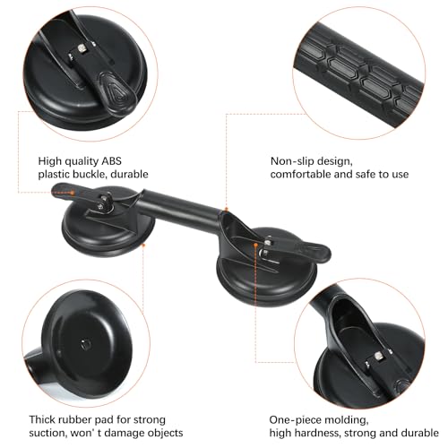 Image of Floor Gap Fixer Tool Heavy Duty Striking Surface Floor Gap Repair Tool, Aluminum Alloy Enhanced 2 Suction Cups with Double-sided Striking Points and Rubber Mallet for Laminate /Vinyl Flooring
