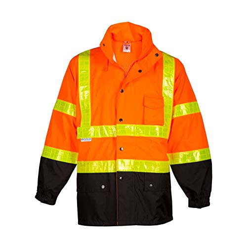 Kishigo RWJ101 Storm Stopper Pro Rainwear Jacket, Fits 4X-Large and 5X-Large, Orange