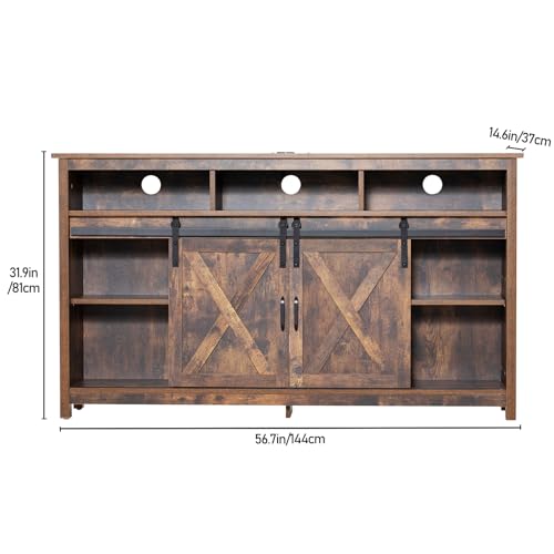 Farmhouse-Coffee-Bar-Cabinet-with-Power-Outlet-Rustic-Sideboard-Buffet-Storage-Cabinet-with-Storage-Wood-Buffet-Cabinet-Serving-Table-Cupboard-for-Dining-Room-Living-Room-Rustic-Brown Farmhouse Coffee Bar Cabinet with Power Outlet Rustic Sideboard Buffet Storage Cabinet with Storage Wood Buffet Cabinet Serving Table Cupboard for Dining Room Living Room Rustic Brown