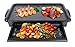 SOGO SS-10340 Plancha de Asar eléctrica o Raclette con Revestimiento de Piedra. Amplia Zona de cocción 26 x 46cm. Calienta rápido. Bandeja Extraible para Todo Tipo de Platos a la Plancha, Negro/Gris