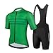 YLFC Maillot De Cyclisme D'été À Manches Courtes pour Homme, Combinaison De Cyclisme Et Cuissard À Bretelles avec Coussin en Gel 3D Respirant Et Short Respirant À Séchage Rapide B,L