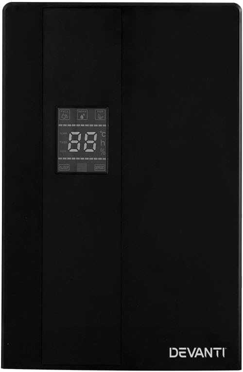 Close-up of Devanti Dehumidifier LCD display