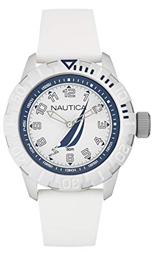 Preisvergleich Produktbild Nautica Herren Analog Quarz Uhr mit Gummi Armband NAI08504G