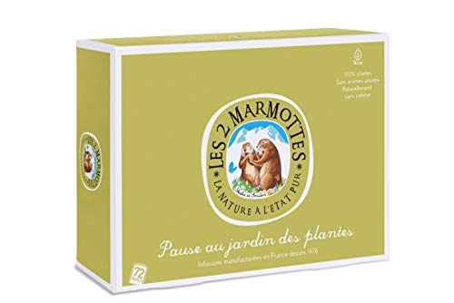 Les 2 Marmottes Coffret Pause Au Jardin Des Plantes - A Partager Sans Modération Avec Ses Collègues ! 5 Infusions - Bien-Être Et Nature - 72 Sachets - Made In France