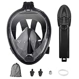 Máscara de Buceo 180° Panorámica Vista Mascara de Snorkel Anti-Vaho Anti-Fuga Gafas de Bucear Máscara de Esnórquel Compatible con Soporte de Cámara para Adultos y Jóvenes L/XL