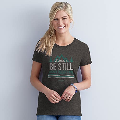 Kerusso Adult Be Still And Know T-Shirt, Charcoal Heather, 2X-Large #TOP2