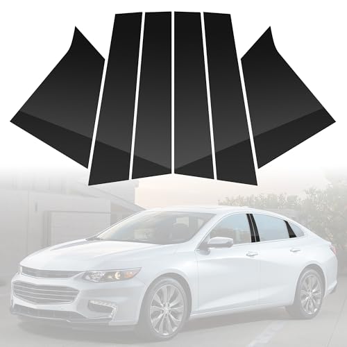 Glossy Black Door Pillar Trim for 2016-2021 Chevy Malibu, PC Molding Trim by BASIKER - Used condition - US$29.74