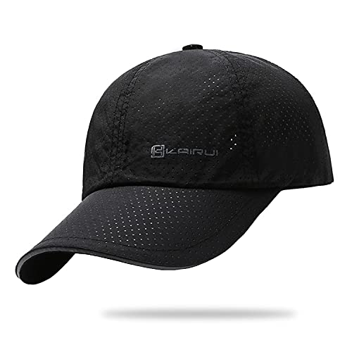 キャップ, メッシュキャップ【春夏 メッシュ通気構造】【最軽量・速乾性・熱中症対策】 メンズ 無地 帽子 通気性 UVカット 紫外線対策 日よけ 野球帽 登山 釣り ゴルフ 運転 ランニング アウトドア 男女兼用 (ブラック(メッシュ))