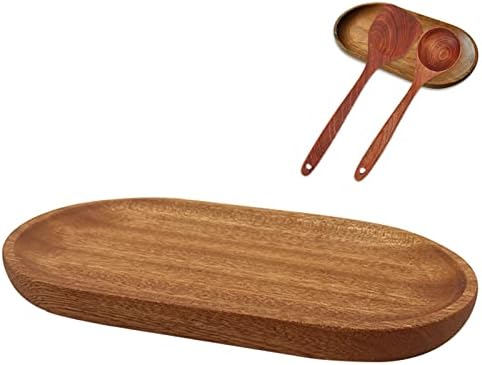 Ladle and Spoon Holder, Natural Retro Wood Spoon Rest Kitchen Spoon Rest for Countertop Cutlery Holder for Spatulas Spoons Tongs and More Cooking Utensil