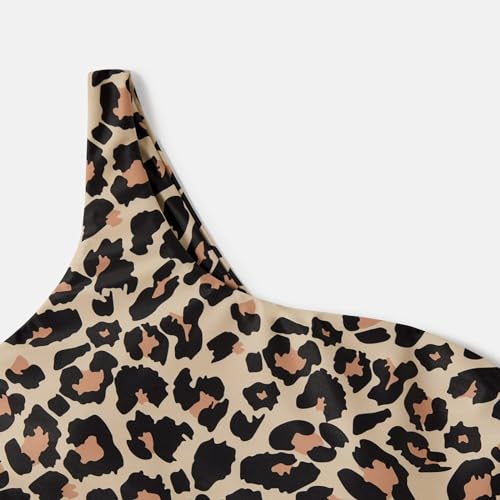 IFFEI Mommy and Me Swimsuits One Shoulder High Waisted Women Bikini Tie Cutout Two Piece Matching Outfits Swimwear4