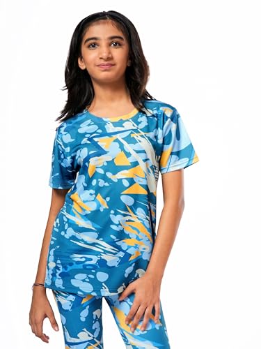 Image of Girl's Active Sports Wear Solid Short Sleeve Running Workout Tshirts Athletic Tops Lightweight Quick Dry Training Yoga Round Neck Tshirt (4 to 14 YRS)