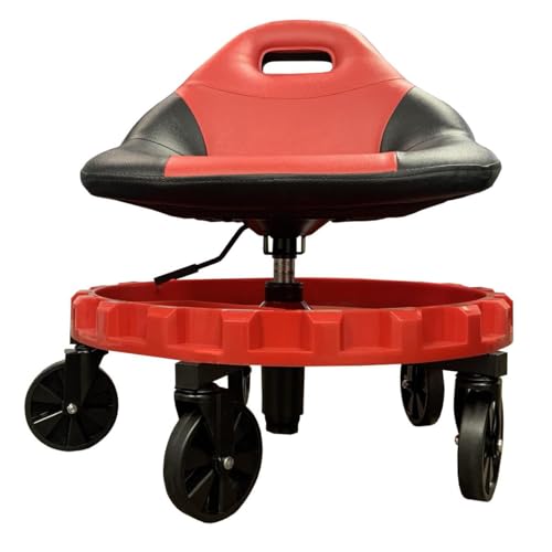 Traxion 2-700R 2-700 Progear Mobile Rolling Gear Race Seat With Tray And Five All Terrain Casters - Red