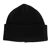 [yokoami＼MADE IN JAPAN] 締め付けないニット帽 日本製 アクリル ワッチ ビーニー 伸縮性 快適 レディース メンズ (ブラック)