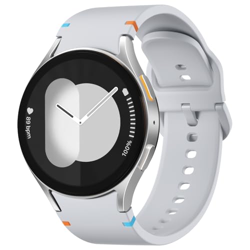 Wepro Bracelet Compatible avec Samsung Galaxy Watch 7, pour Galaxy Watch 7/6/5/5 pro/4/FE 40mm 44mm, Galaxy Watch 6 Classic 47mm, No Gap Sport Bande de remplacement, Gris clair