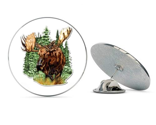 Moose Metal 0.75" Lapel Hat Pin Tie Tack Pinback2