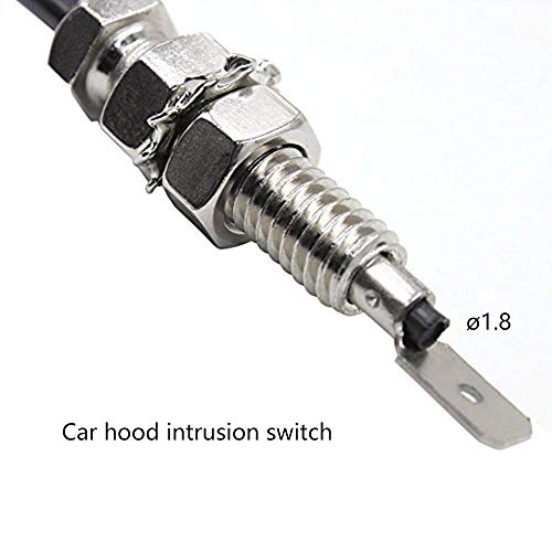 Winnerbe 2Pcs Adjustable Car Truck Bonnet Alarm Light Hood Door Pin Switch 69Mm Universal #TOP5