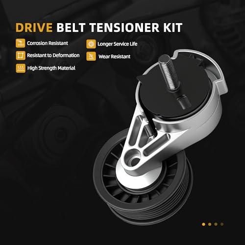 Image of Belt Tensioner Serpentine Belt Idler Pulley Kit for Dodge Ram 1500 /2500 / 3500 / Dakota /Durango / D150 /W150 1992-2003 (3.9L /5.2L /5.9L) 38033