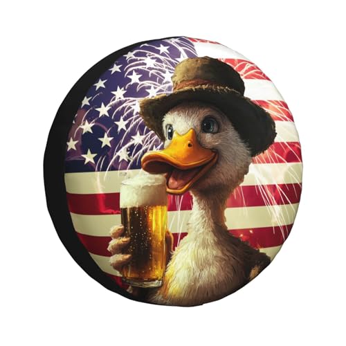 Image of Funny Duck Spare Tire Cover Weatherproof Universal Wheel Protectors Cute Duck Wheel Covers for Rv Camper Travel Trailer SUV Truck 17 Inch