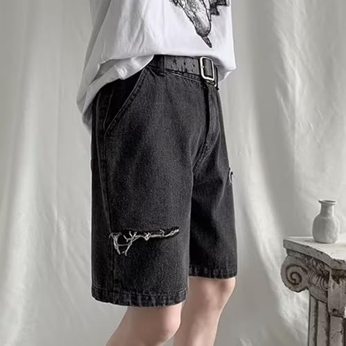 Jorts en denim homme short en jean décontracté perforé été